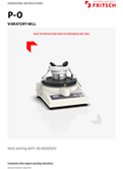 Operating manual Vibratory Micro Mill PULVERISETTE 0